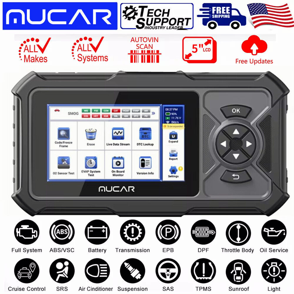 2024 MUCAR CDE900 LITE ALL SYSTEM CAR DIAGNOSTIC TOOL OBD2 SCANNER ABS SRS OIL