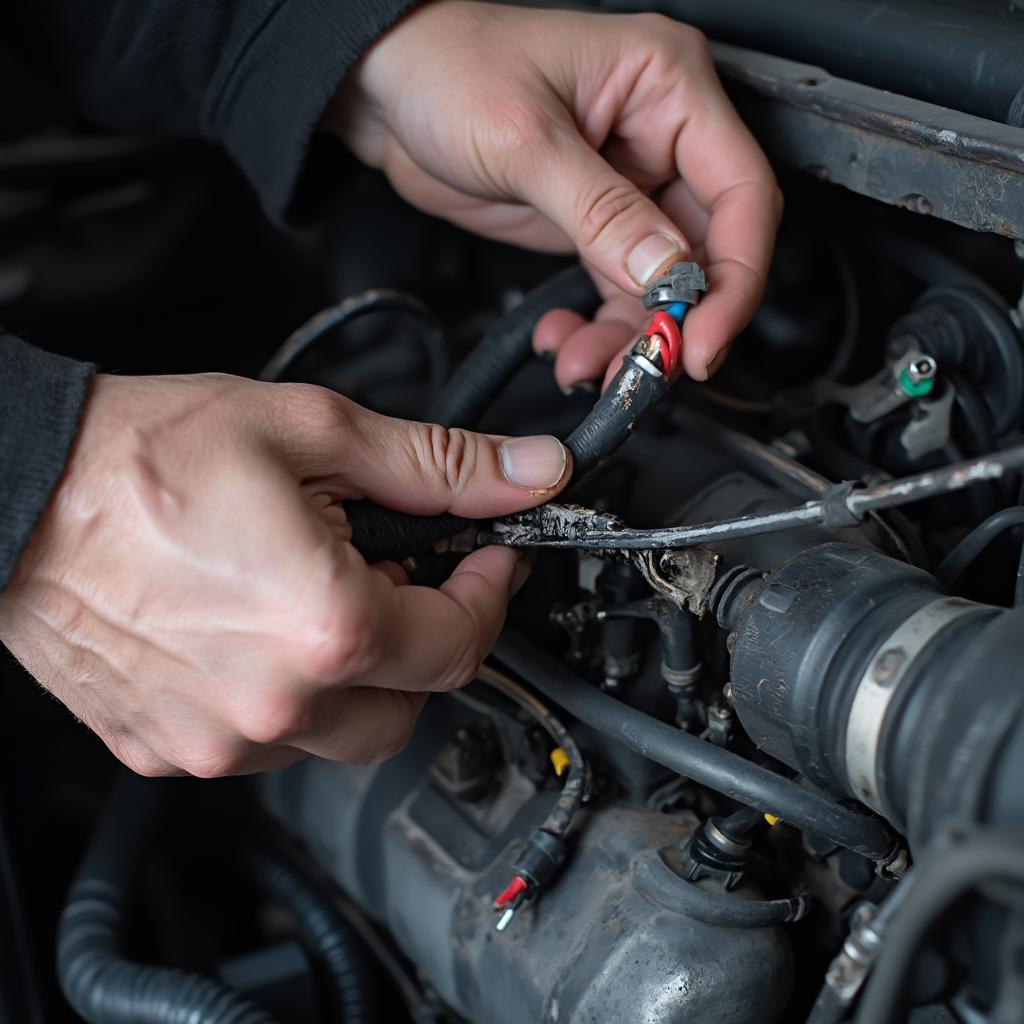 Inspecting Wiring Harness for Damage