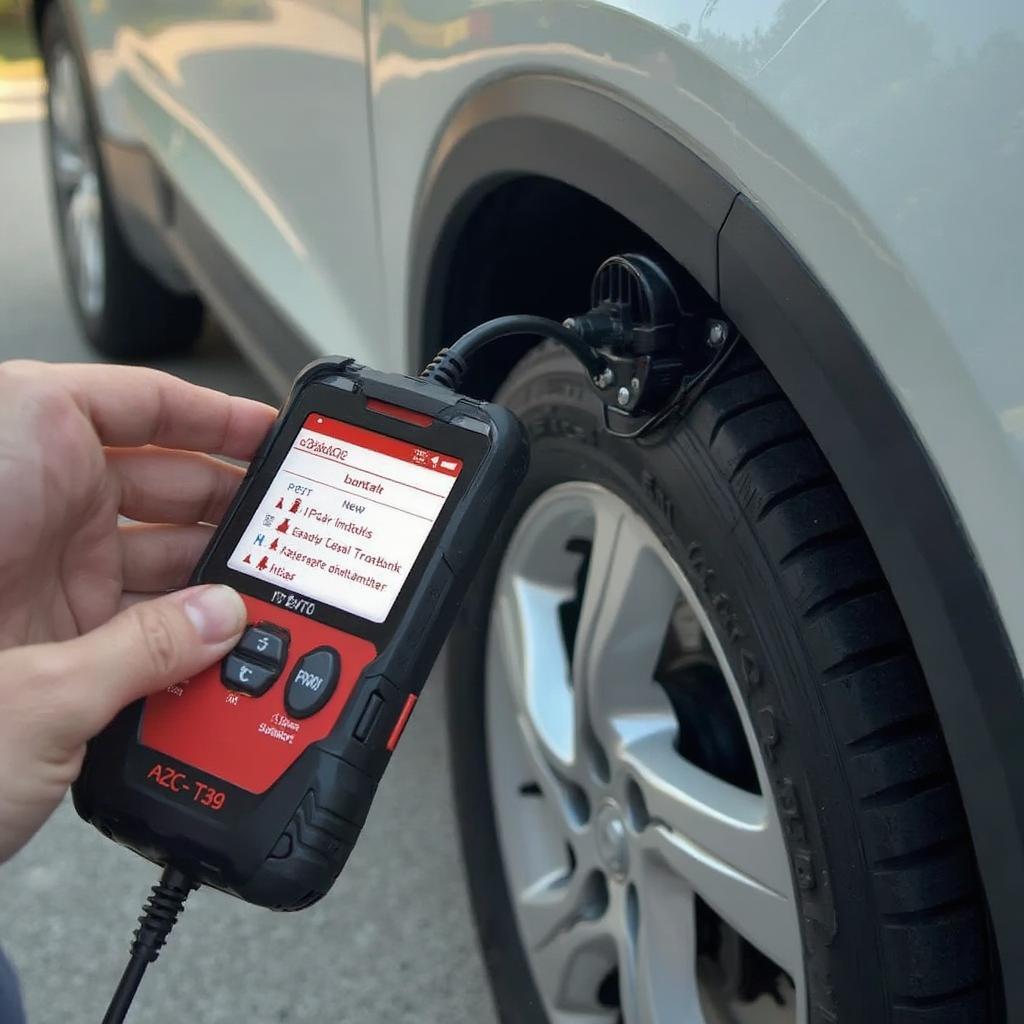 A2C-T39 OBD2 Scanner Connected to Car OBD2 Port