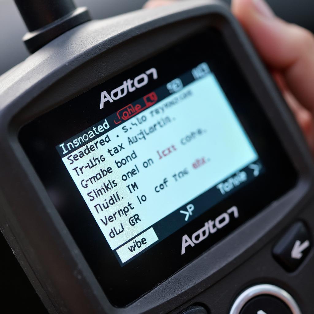 Actron OBD2 PocketScan Displaying Diagnostic Trouble Codes