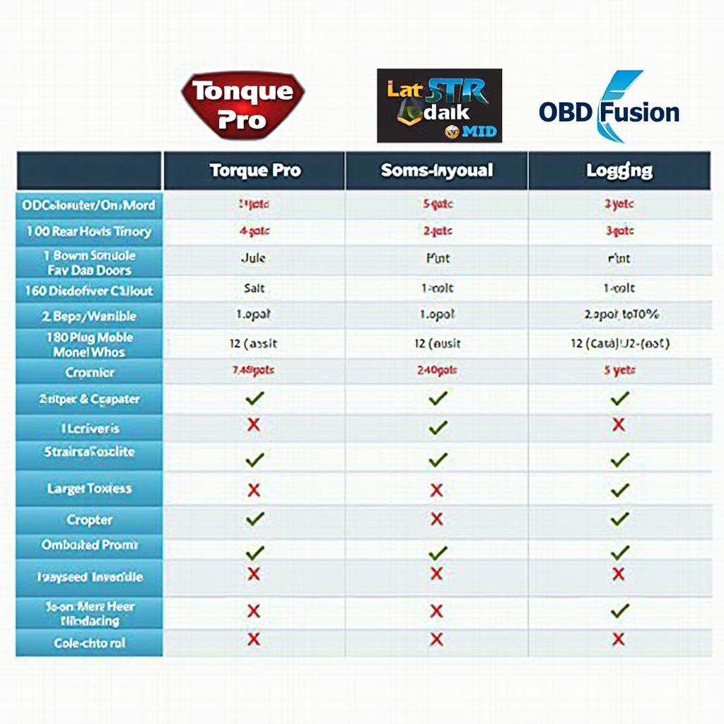 Alternative OBD2 Apps Comparison Chart