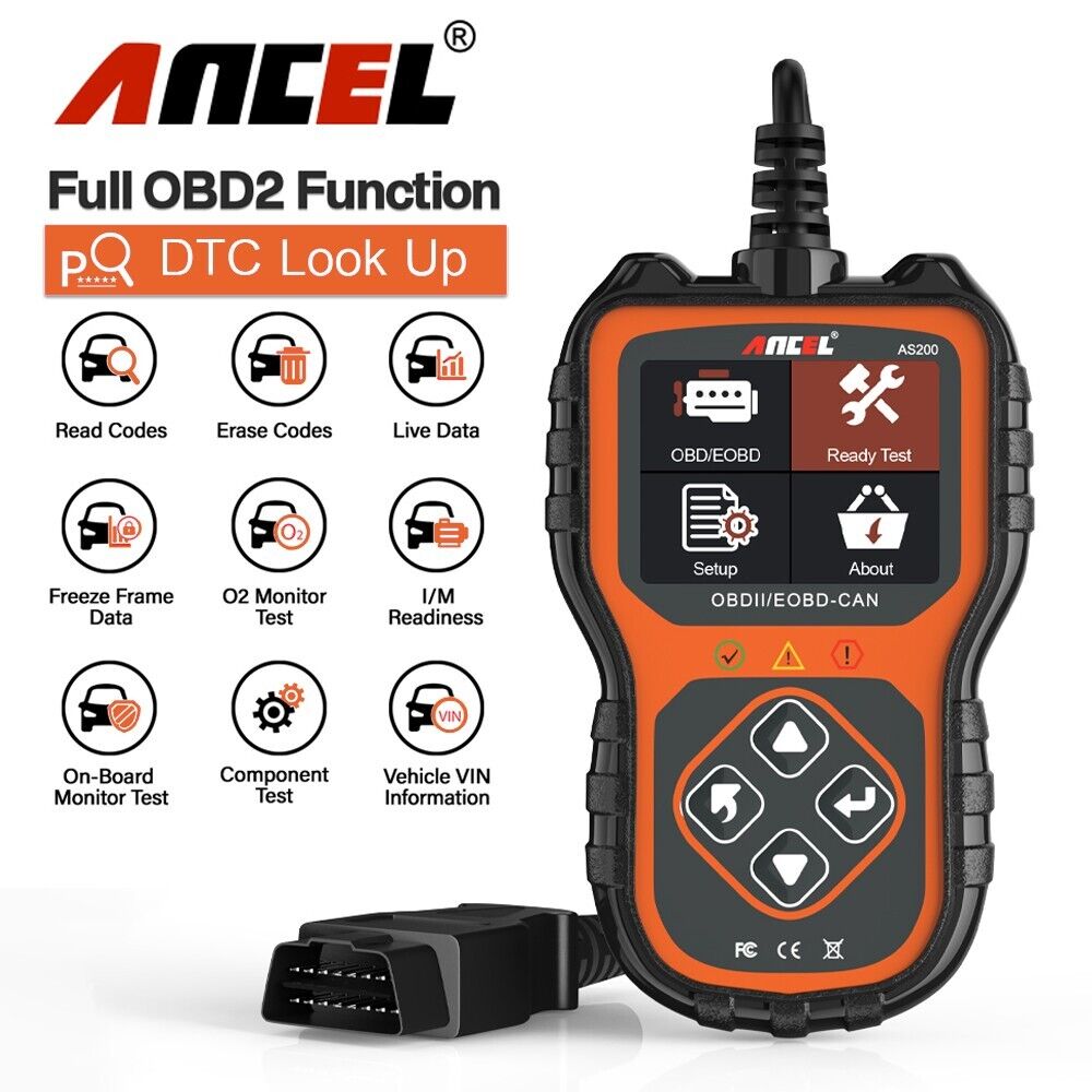 ANCEL AS200 OBD2 Scanner Code Reader Engine Transmission Check Diagnostics Tools