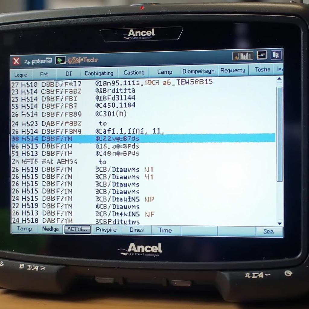 Ancel FX3000 OBD2 Interface Displaying Diagnostic Codes