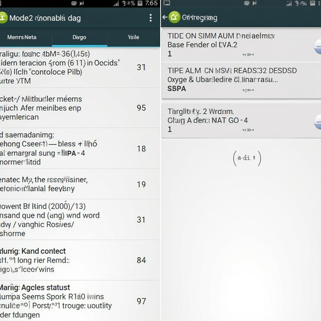 Android OBD2 Mode 6 Data Display