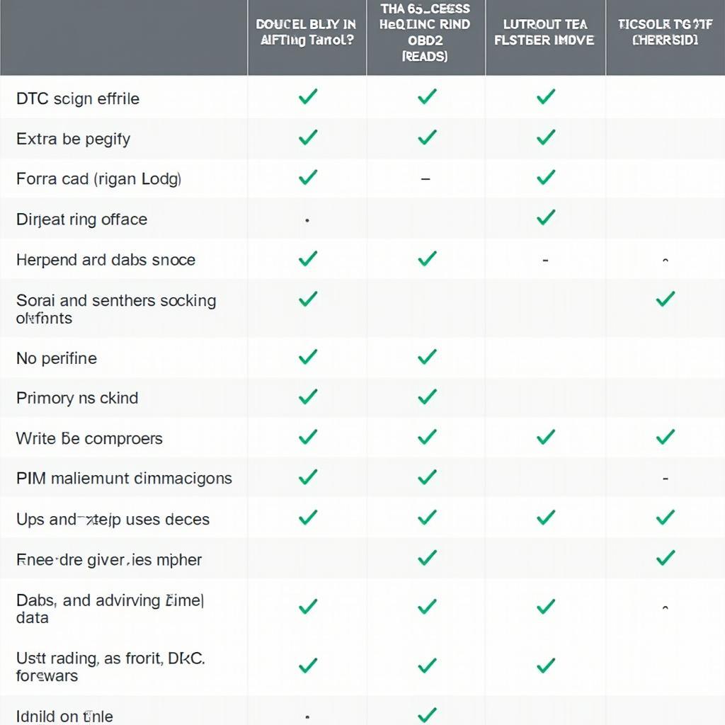 Android OBD2 Software Comparison Table