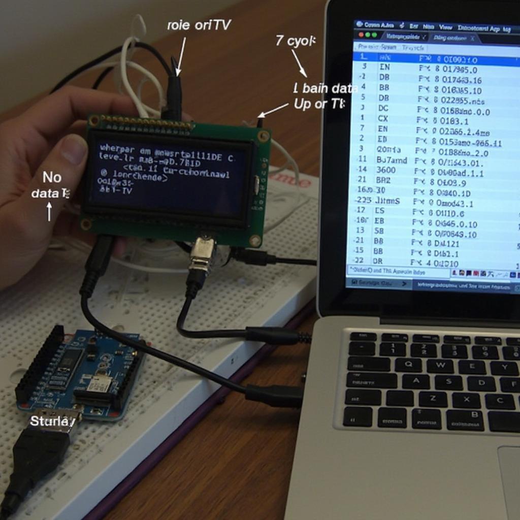 Arduino OBD-II Data Displayed on Laptop