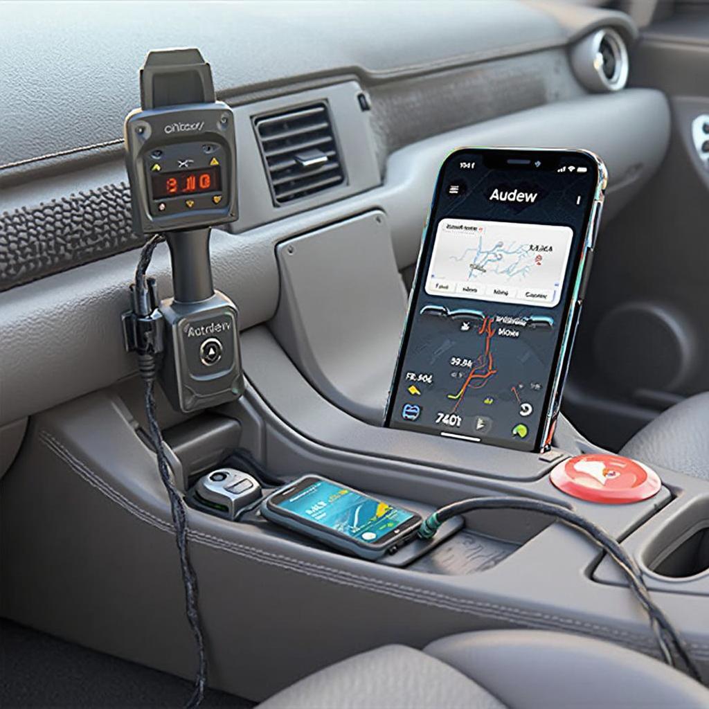 Audew OBD2 Scanner Connected to a Smartphone