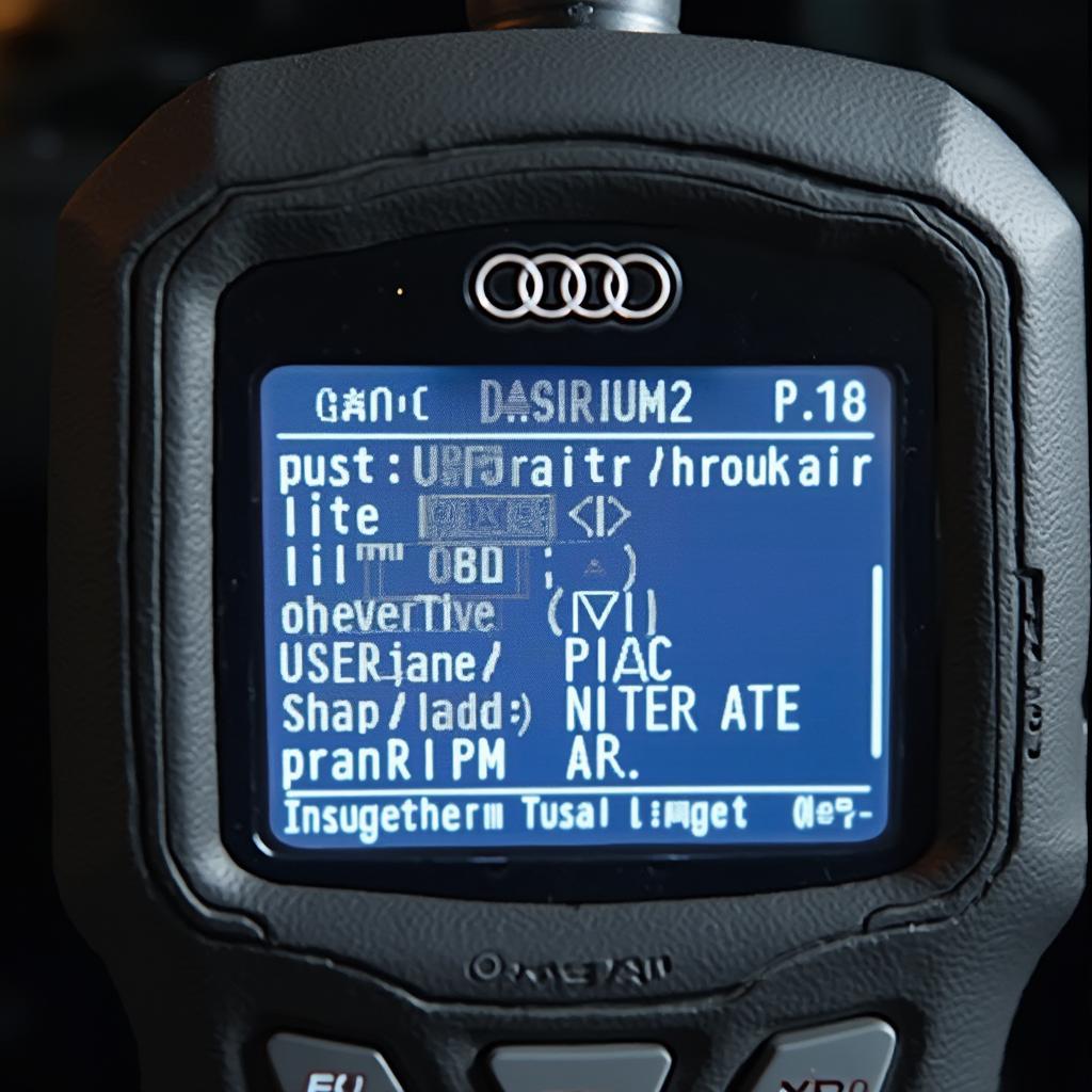 Audi A4 B8 OBD2 Code Reader Displaying Codes