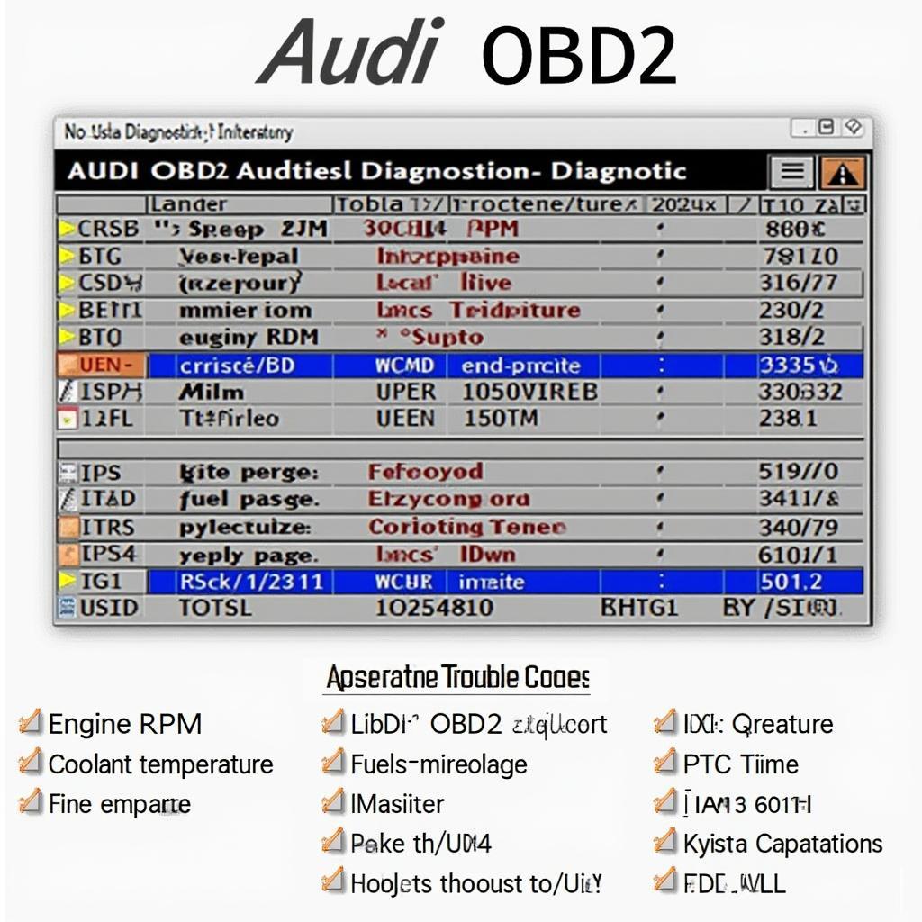 Audi OBD2 Software Interface Example