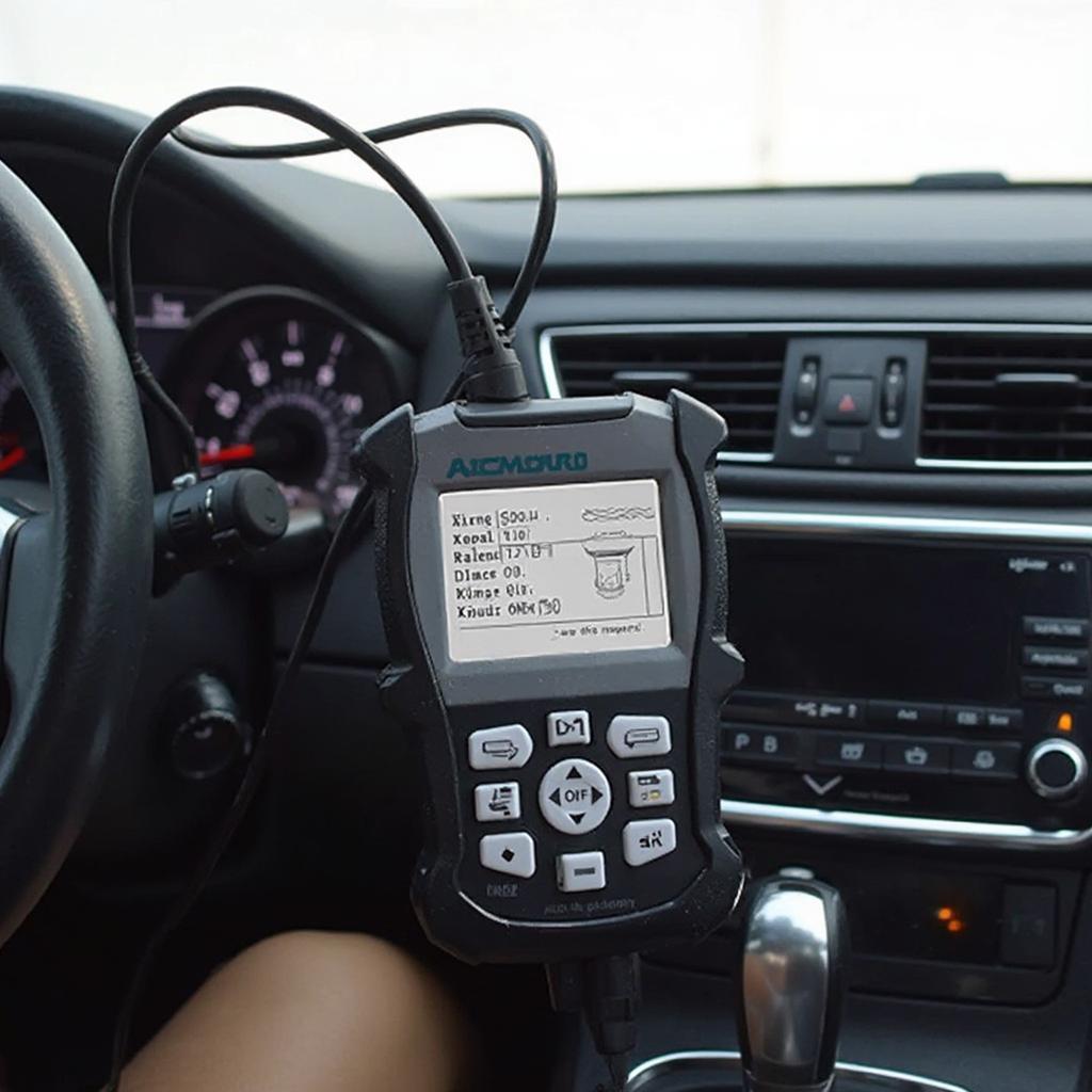 Auro OBD2 Scanner Connected to a Car