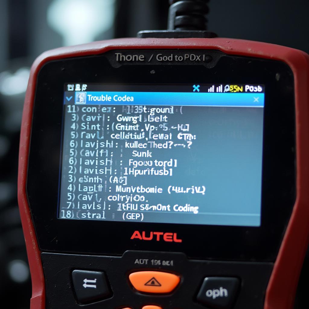 Autel AL539B Displaying Diagnostic Trouble Codes