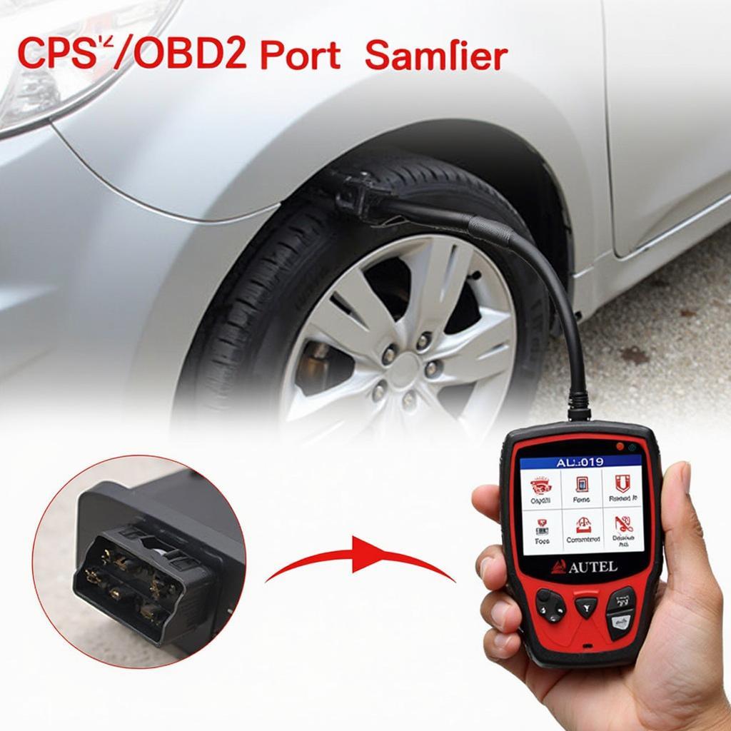 Autel AL619 Connected to OBD2 Port