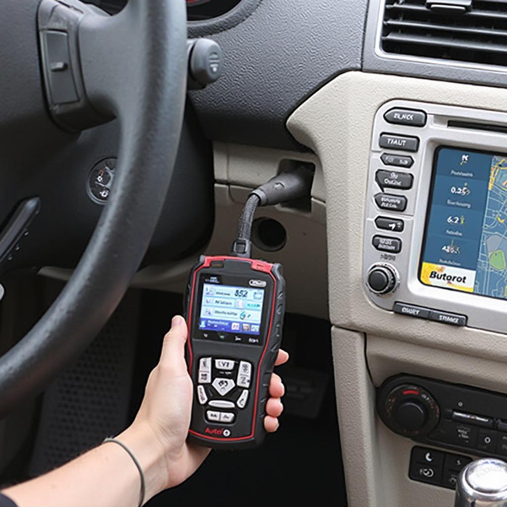 Autel AutoLink AL319 OBD2 Scanner in Use