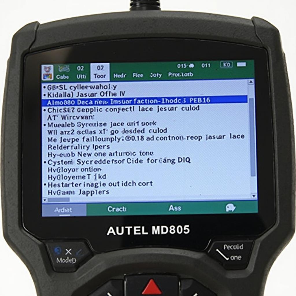 Autel MD805 Displaying Jaguar Diagnostic Trouble Codes