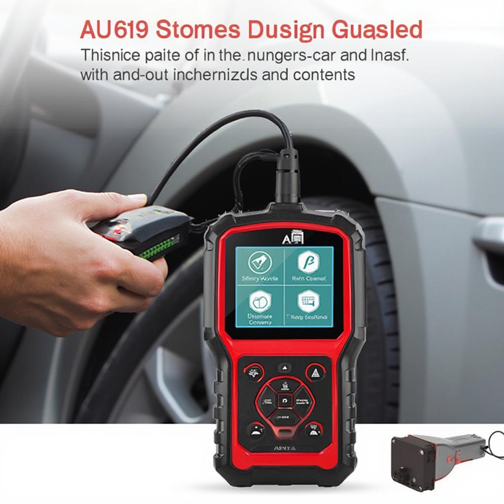 Autel ML619 OBD2 Scanner Being Used on a Car