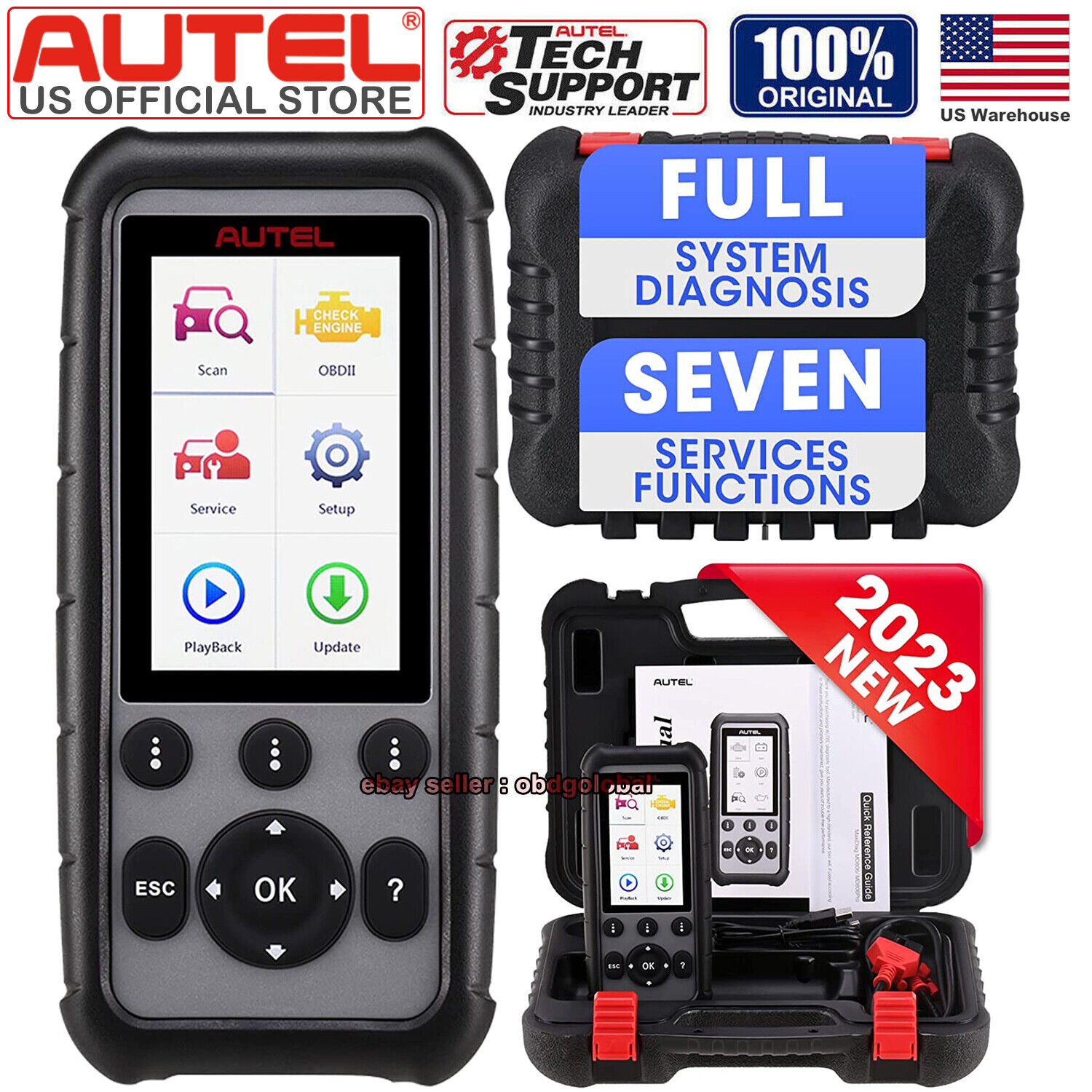 Autel OBD2 Scanner MaxiDiag MD806 Pro Code Reader Full System Scan Tool 2024