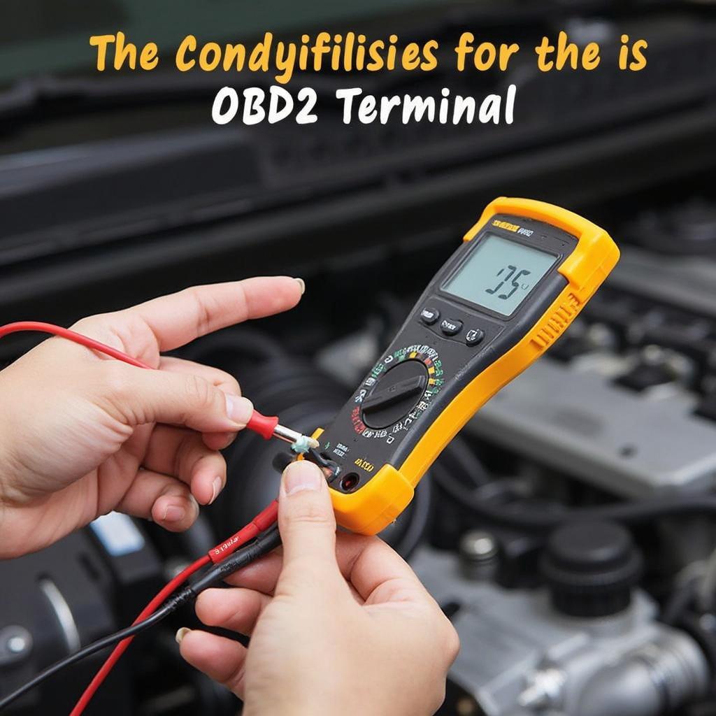 Automotive Electrician Inspecting OBD2 Terminal