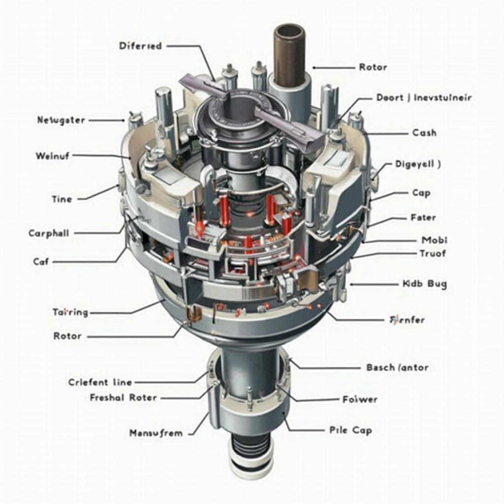 Close-up view of B18B1 Distributor Components