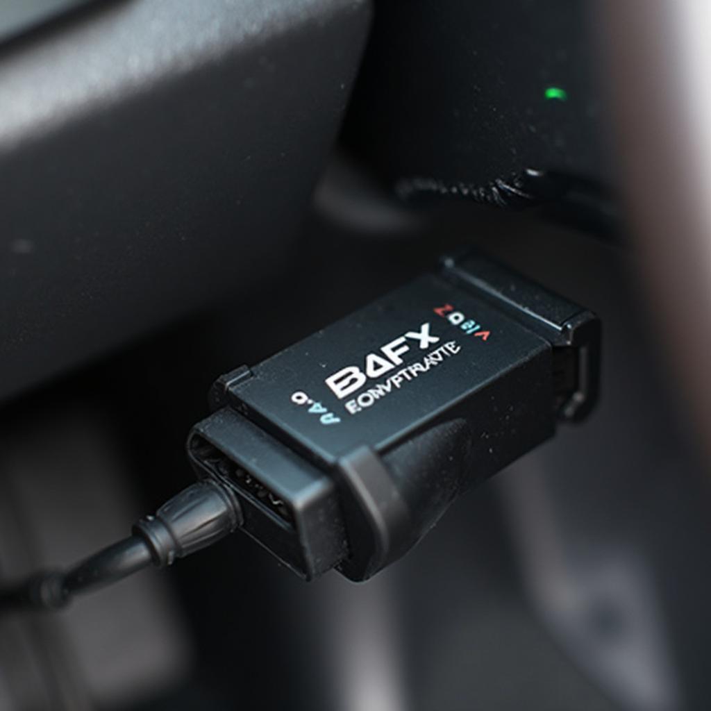 BAFX OBD2 Adapter Connected to Car