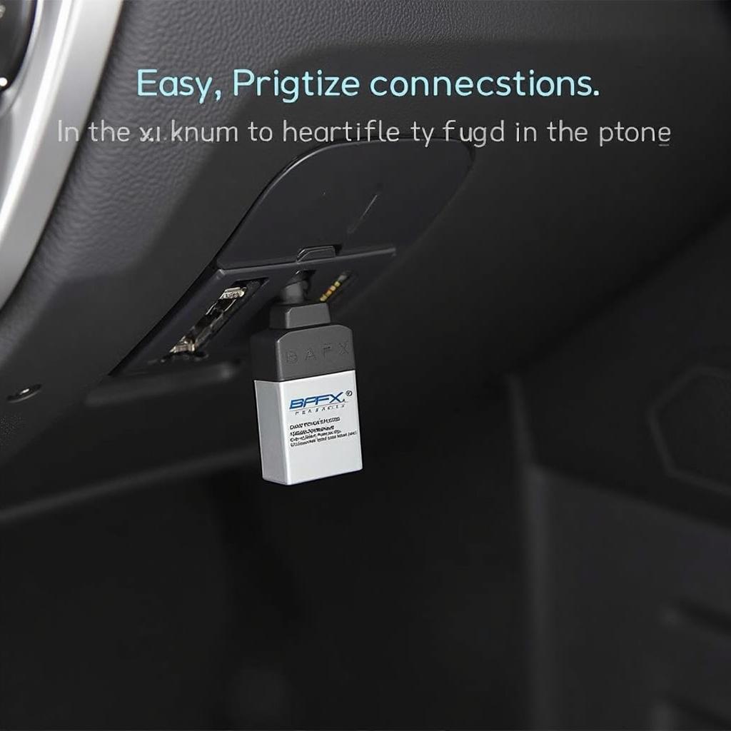 BAFX OBD2 Bluetooth Adapter Connected to Car's OBD2 Port