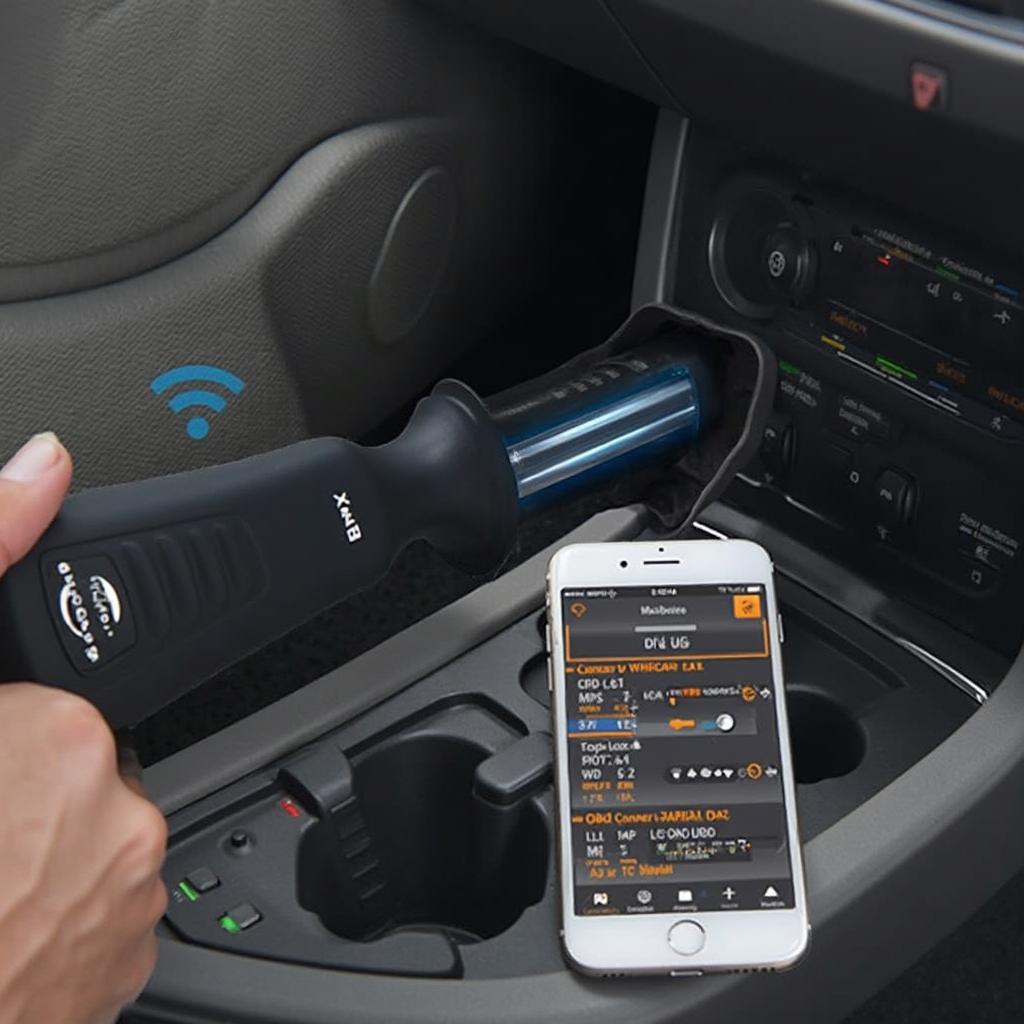 BAFX OBD2 Scanner Connected to Smartphone