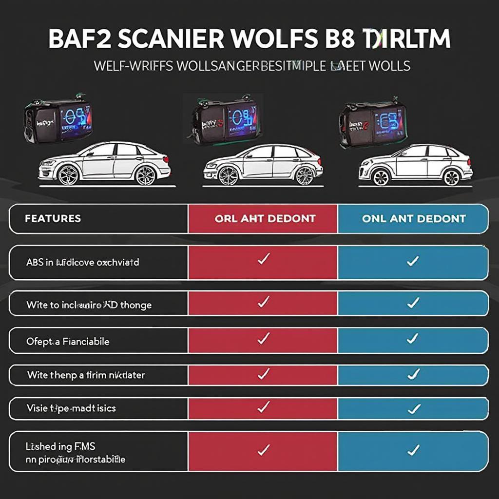 BAFX OBD2 Scanner Models Comparison Chart