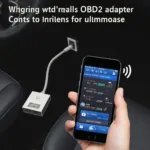 Basic OBD2 Bluetooth Adapter Connected to a Smartphone