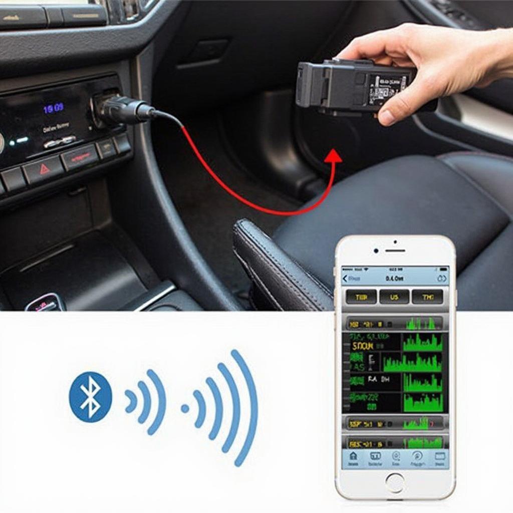 Bluetooth OBD2 Scanner Connected to Android Phone