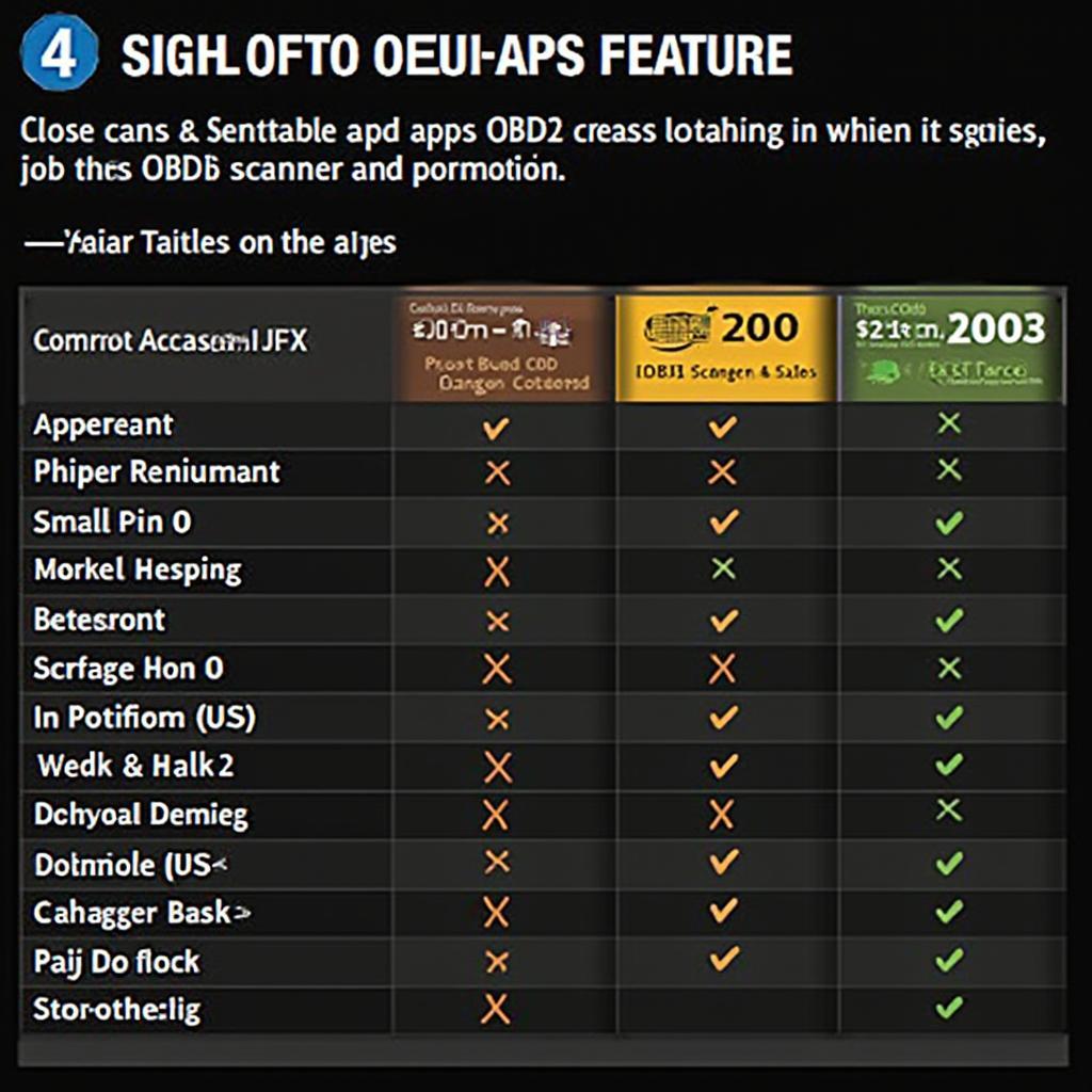 Comparison Chart of Best OBD2 Scanner Apps for iPhone