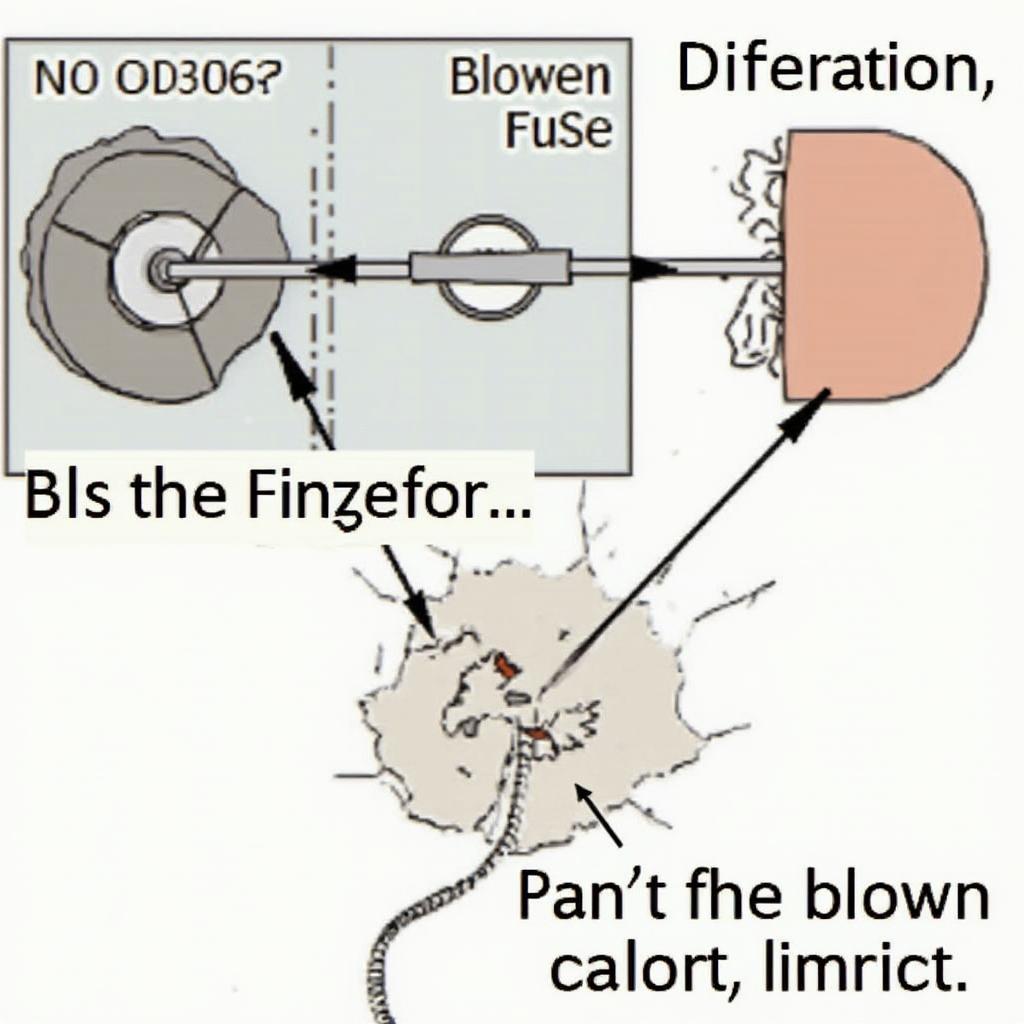 Blown Fuse in OBD2 Diagnosis: A close-up image of a blown fuse, clearly showing the broken filament inside.