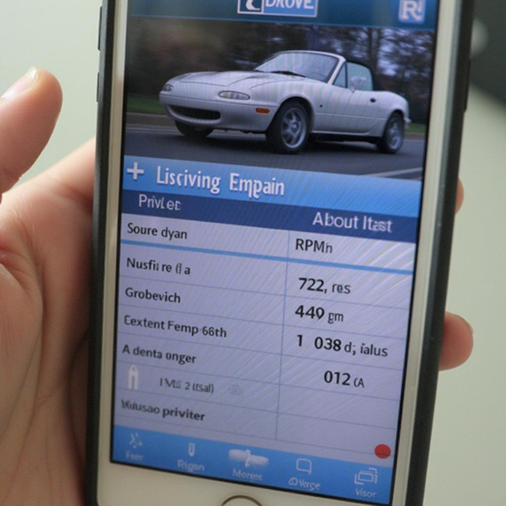 Bluedriver app displaying live data from a 97 Miata