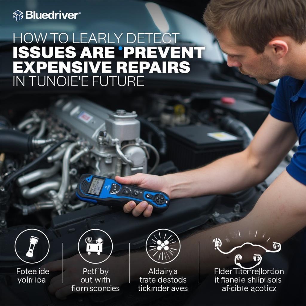 Mechanic using Bluedriver to prevent costly transmission repairs.