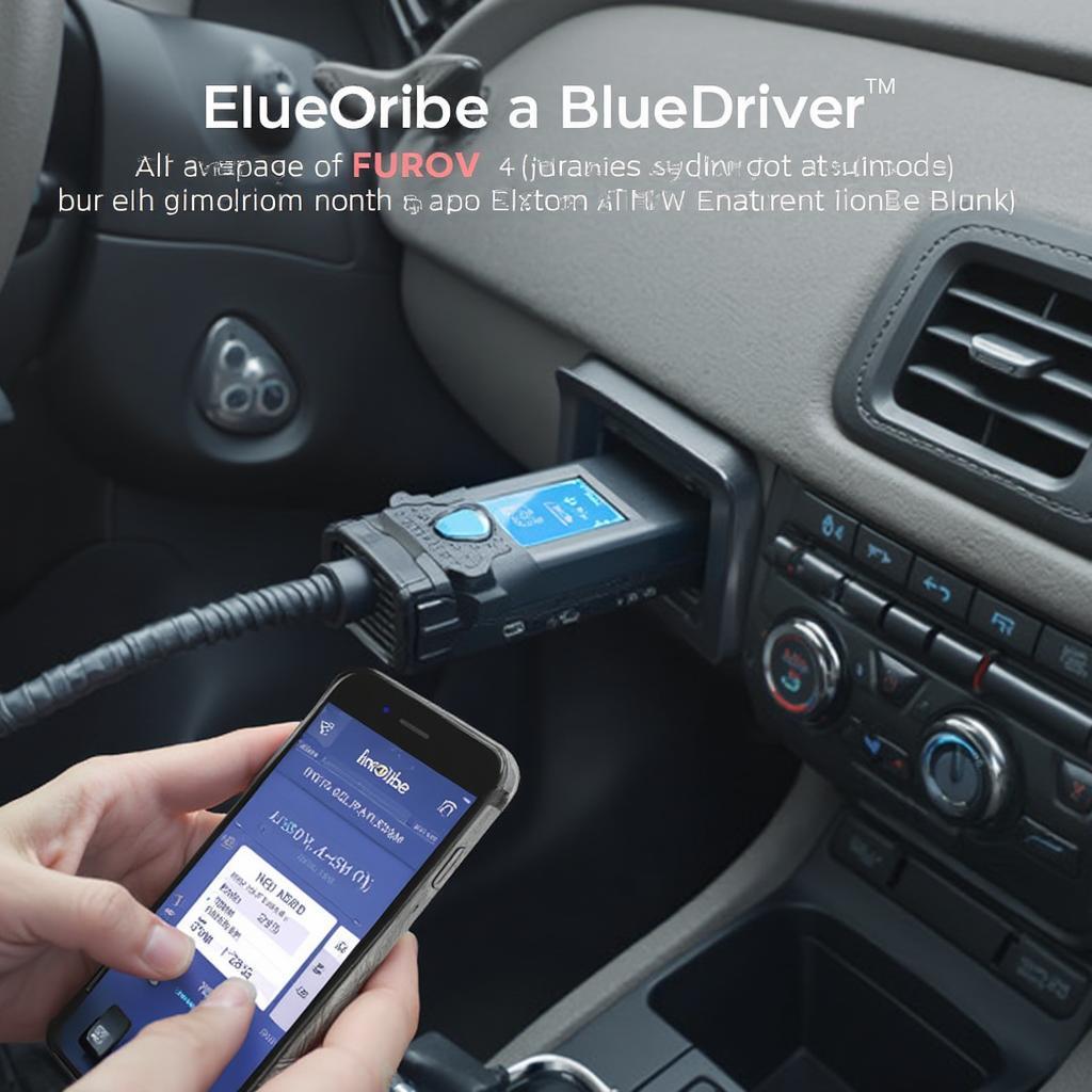 Bluedriver OBD2 Scan Tool Connected to Car's OBD2 Port