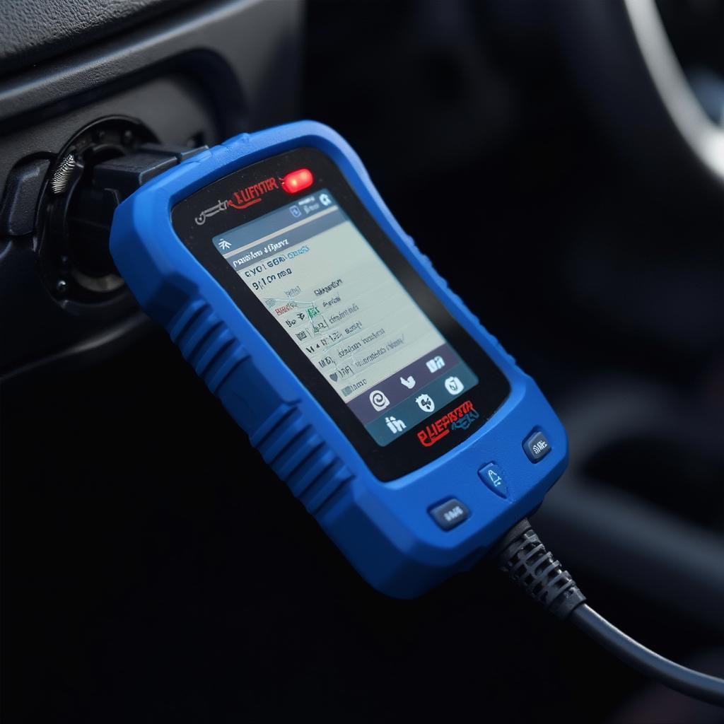 BlueDriver OBD2 Scanner Connected to a Car's OBD2 Port