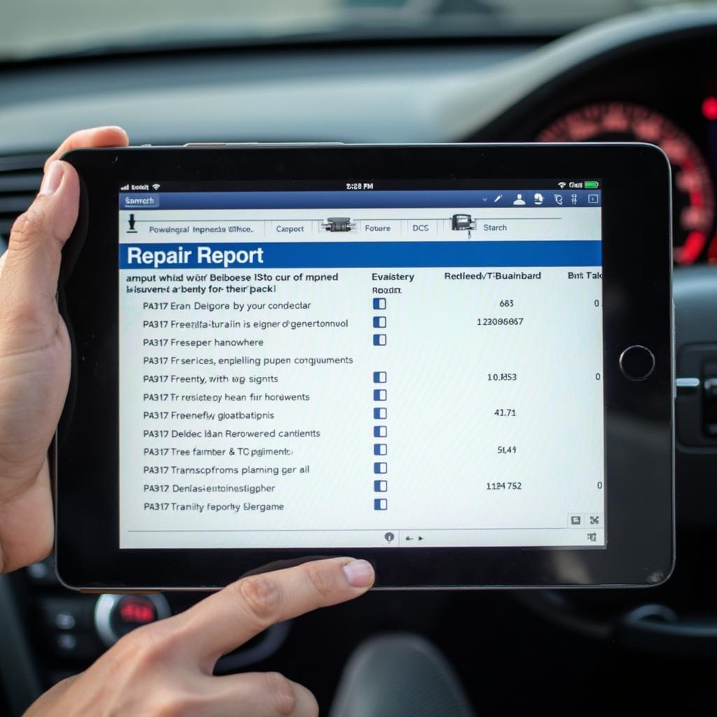 Bluedriver Pro OBD2 with Repair Report on Tablet