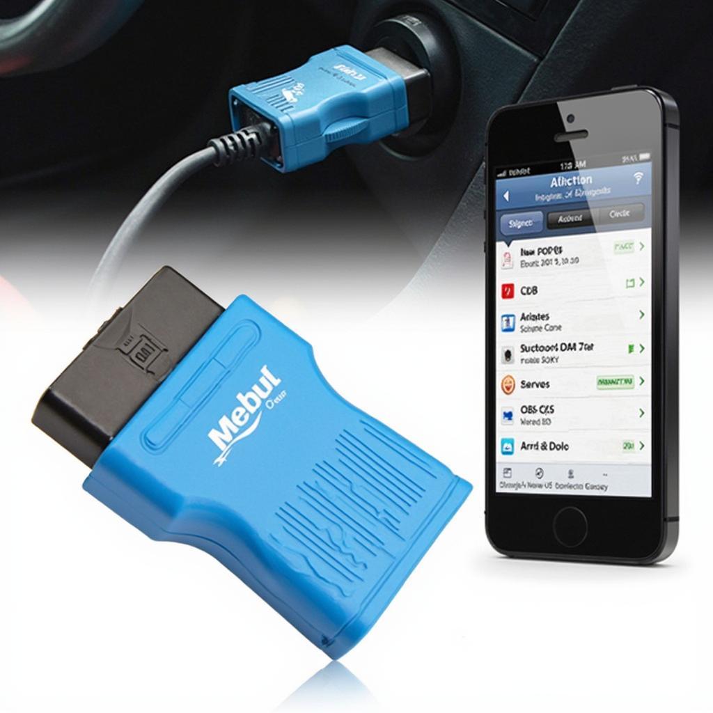 Bluetooth OBD2 Adapter Connected to Smartphone