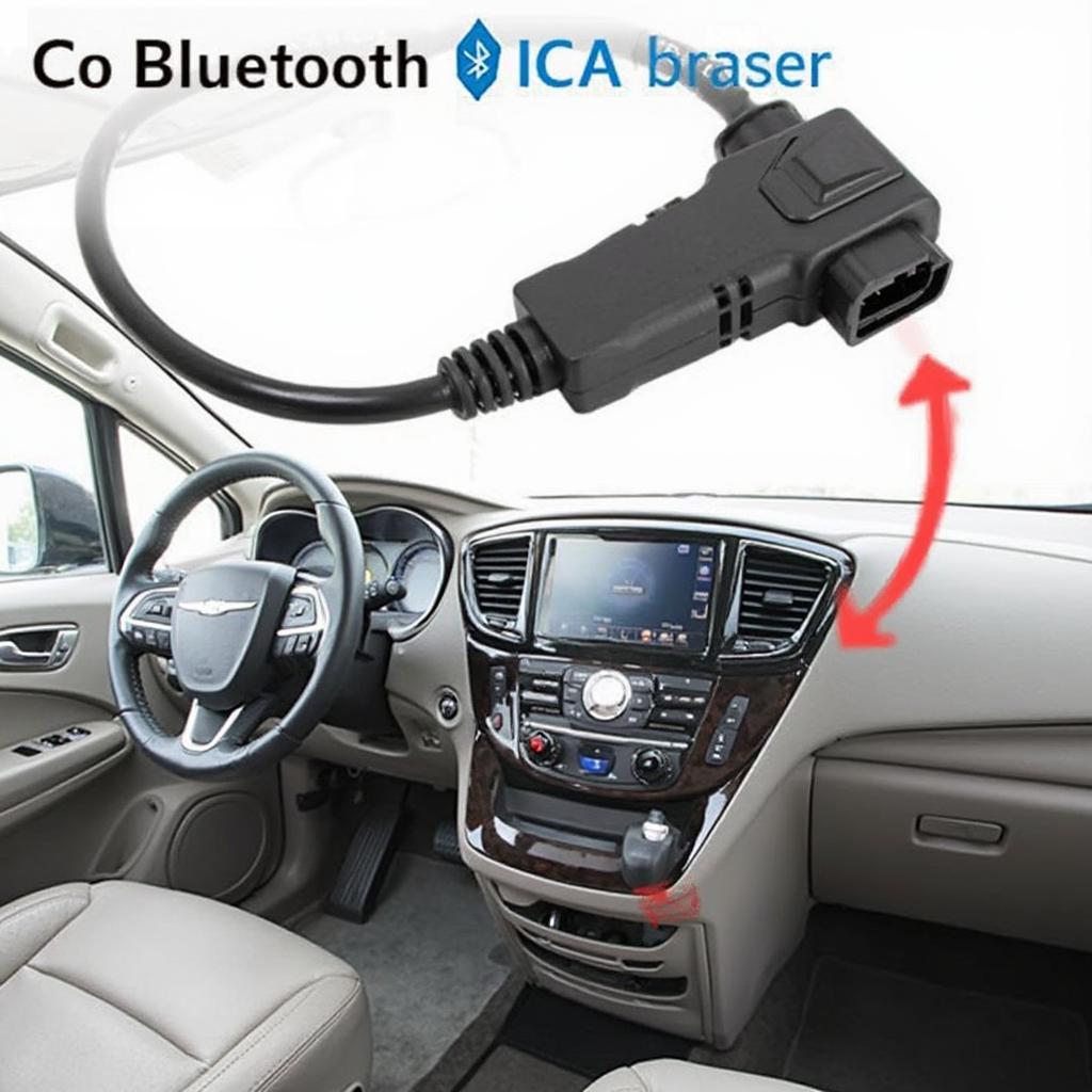 Bluetooth OBD2 Adapter Connected to Chrysler Pacifica OBD2 Port