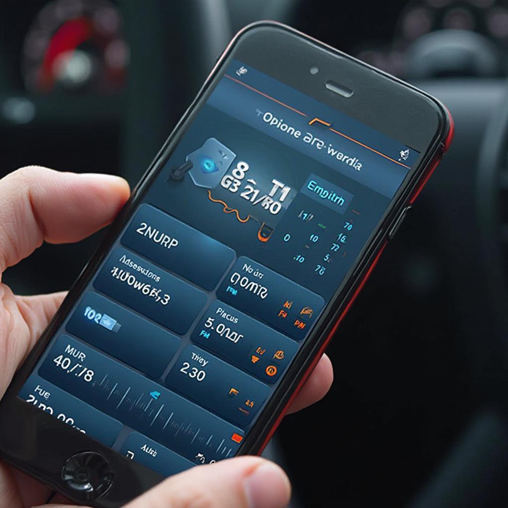 Bluetooth OBD2 Scan Tool Displaying Data on Smartphone