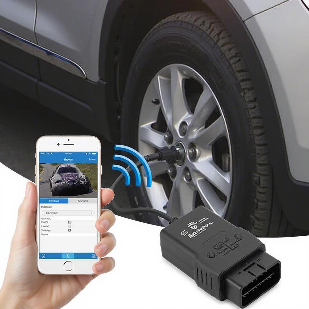 Bluetooth OBD2 Scanner Connected to Car