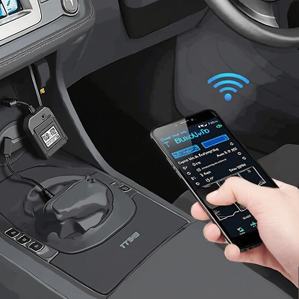 Bluetooth OBD2 Scanner Connected to Smartphone