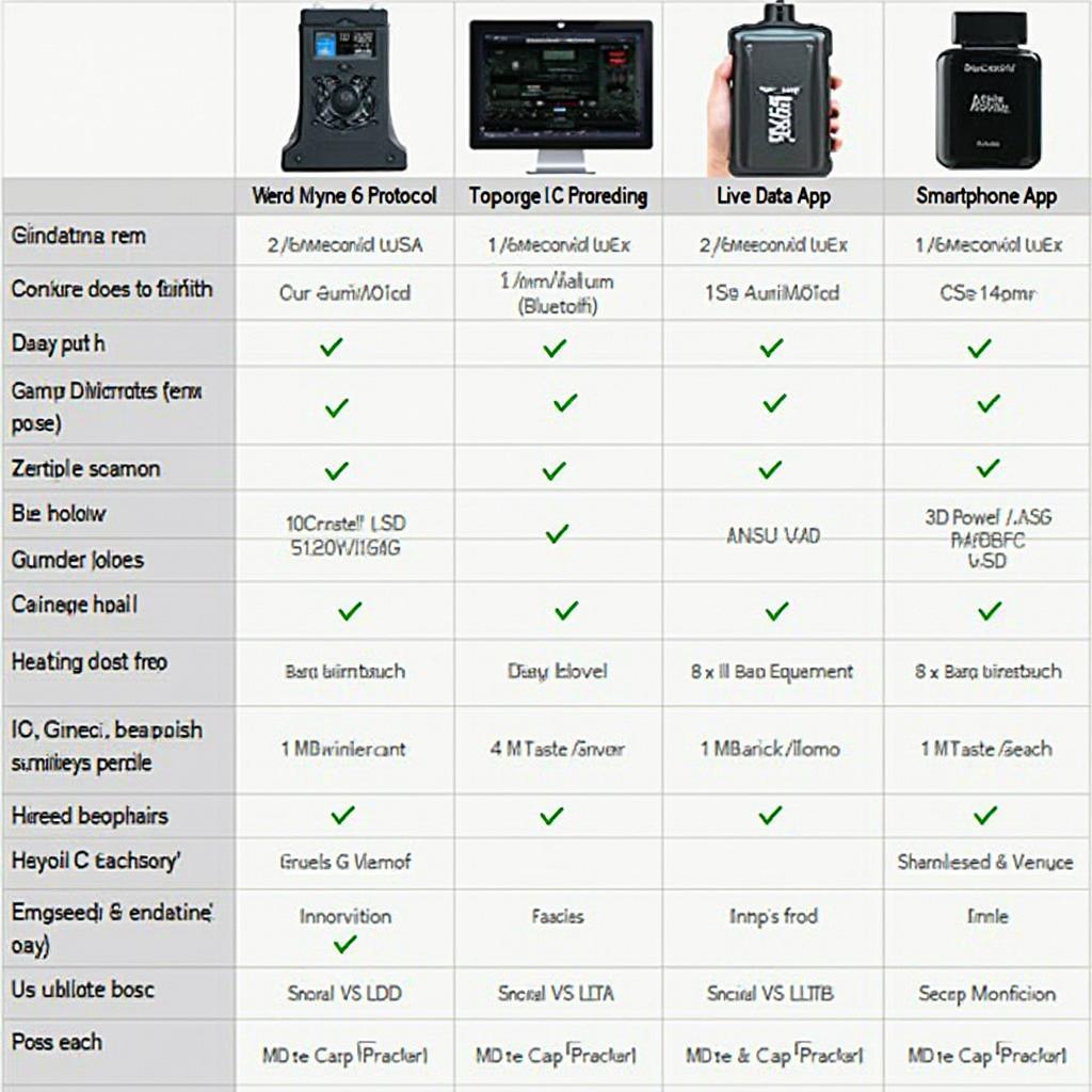 Comparison chart of different BlueDriver OBD2 scanner features.