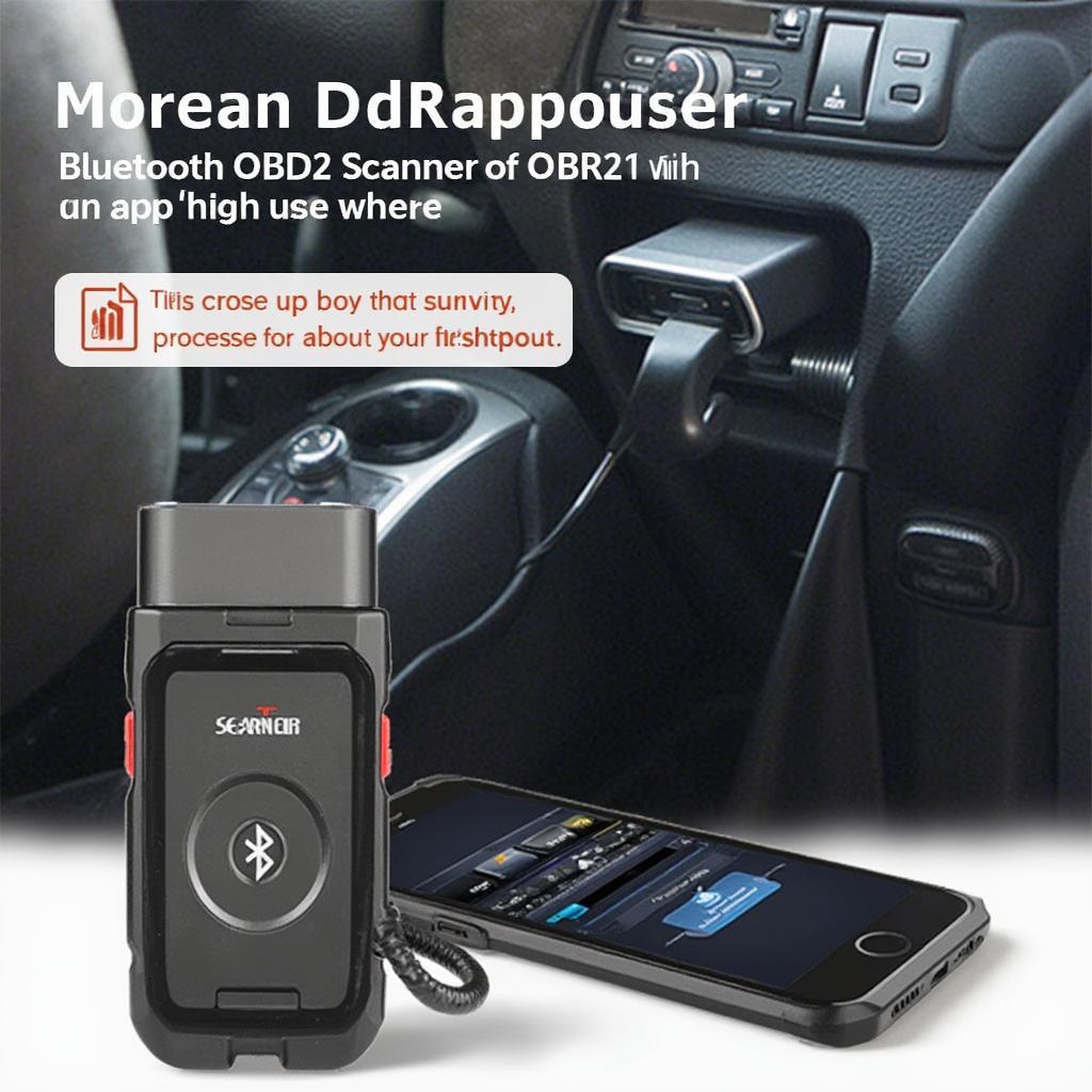 Bluetooth OBD2 Scanner Connected to a Smartphone