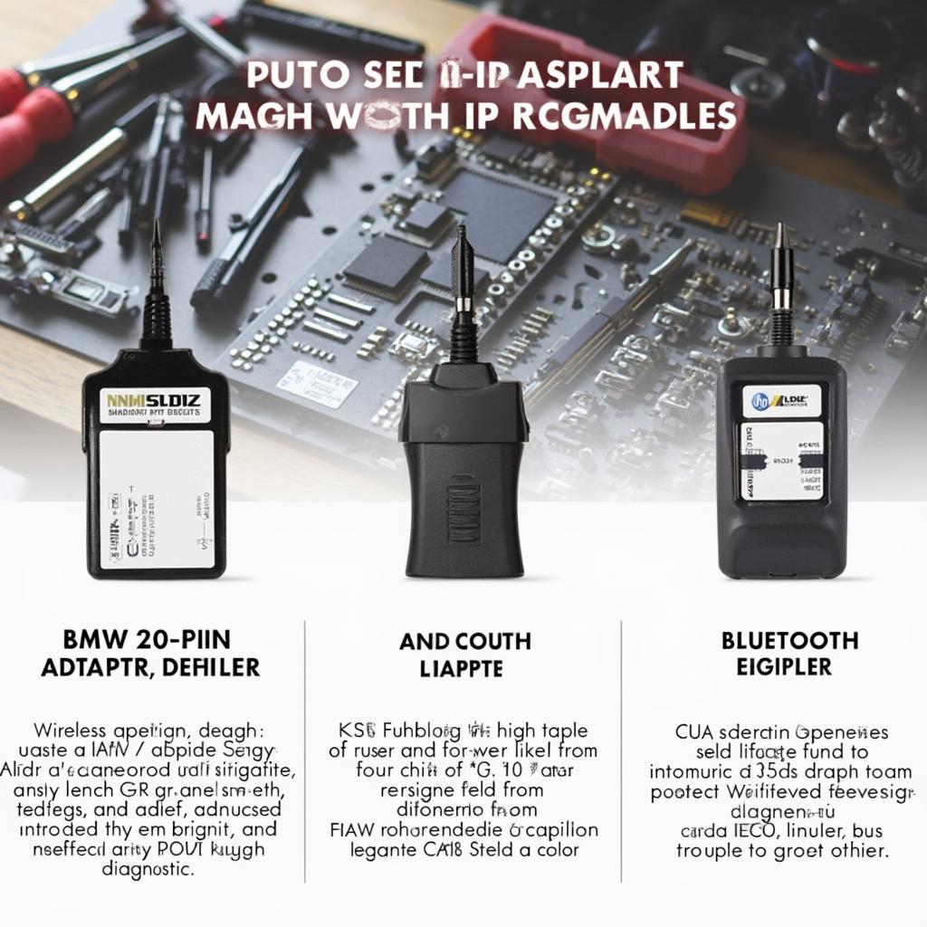 Different Types of BMW 20-Pin to OBD2 Adapters