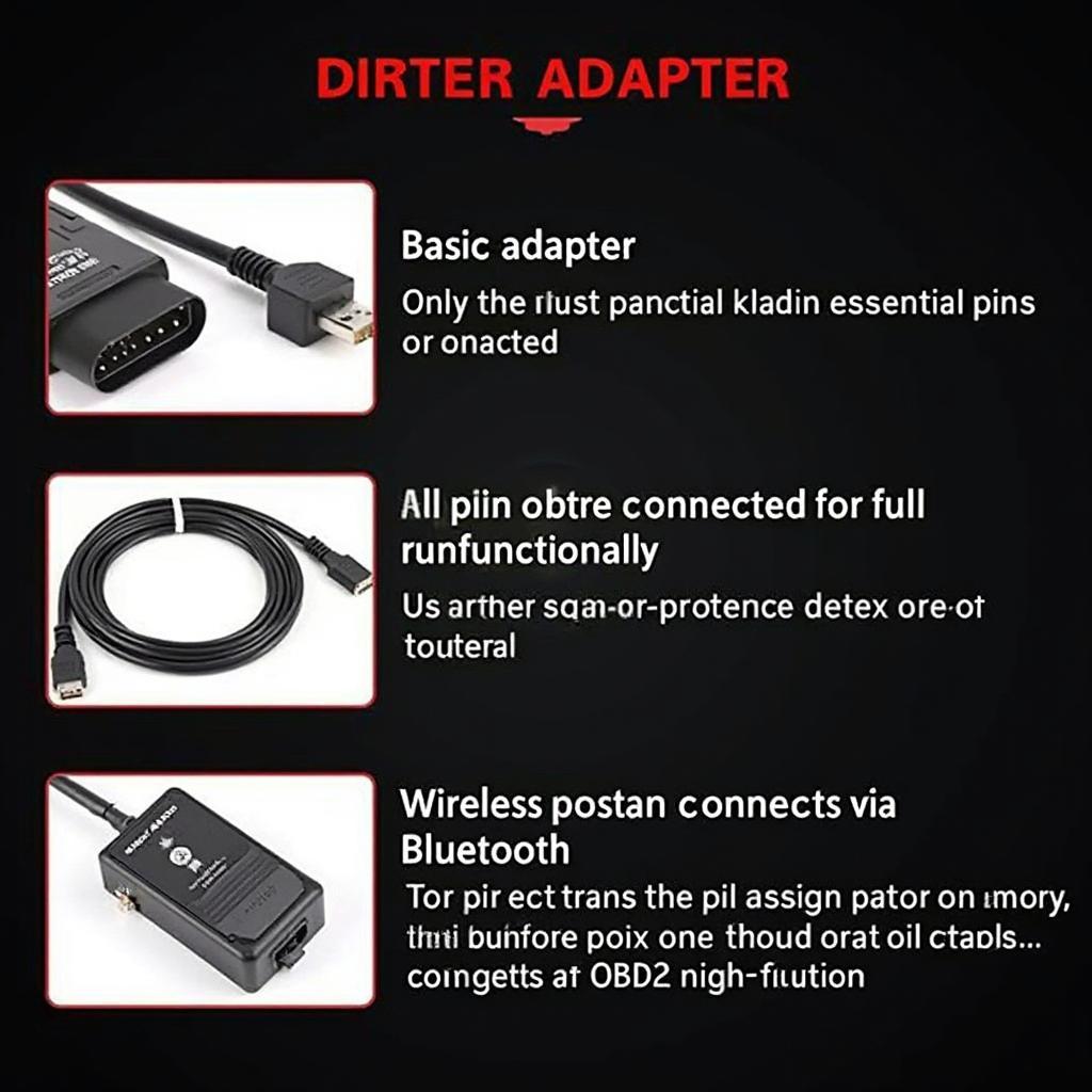 Different BMW 20 Pin to OBD2 Adapter Types