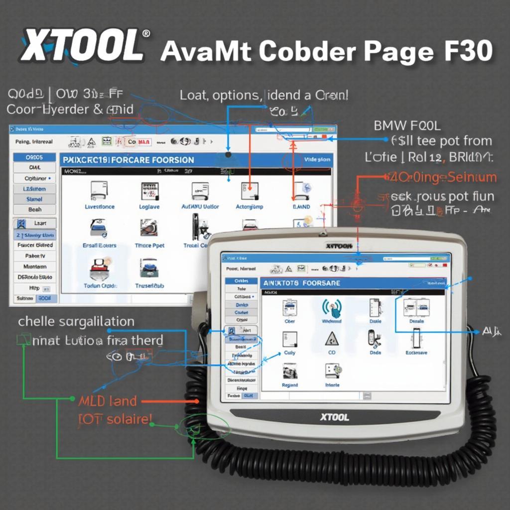 XTOOL OBD2 Scanner Displaying Coding Options for BMW F30