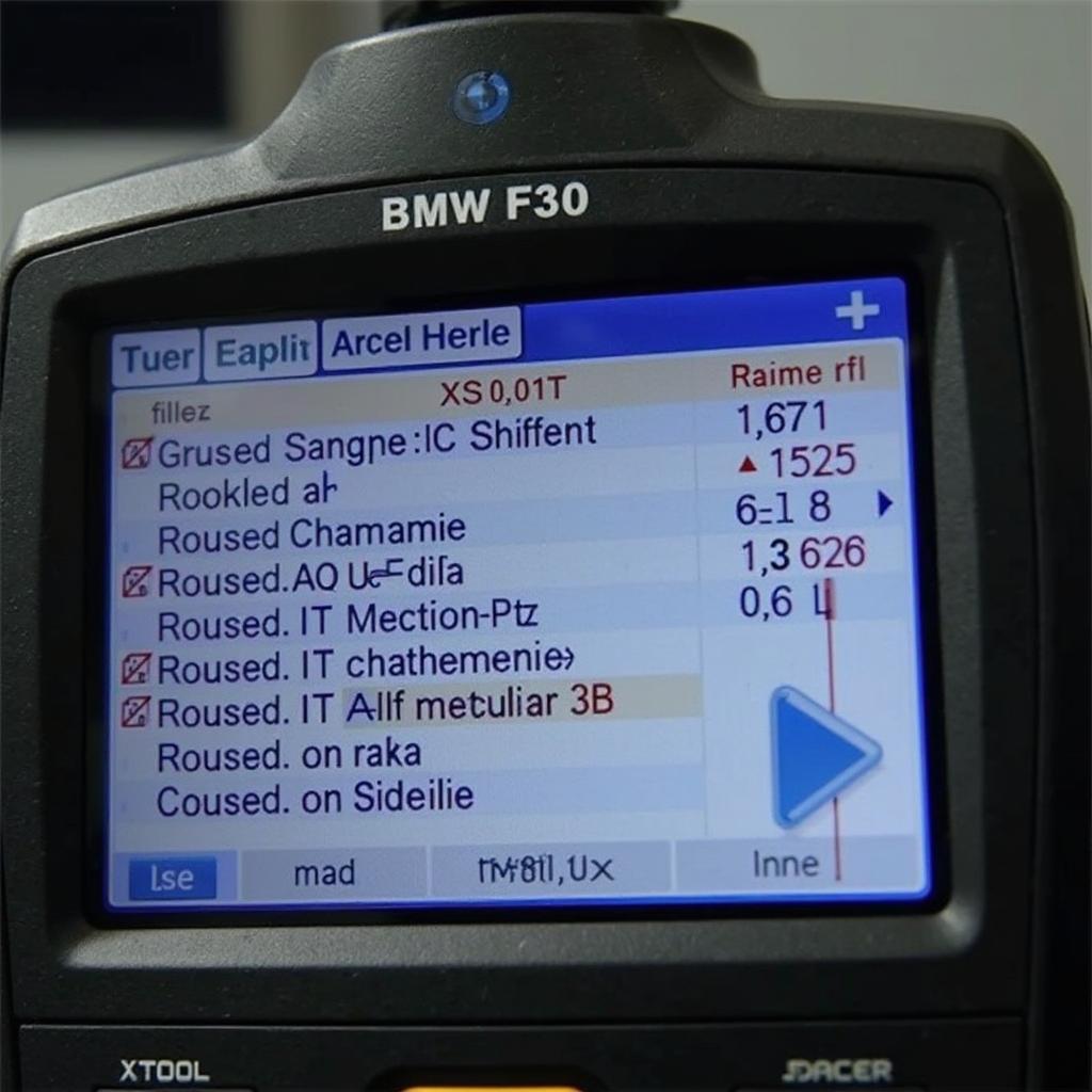 XTOOL OBD2 Scanner Displaying Diagnostic Information for BMW F30