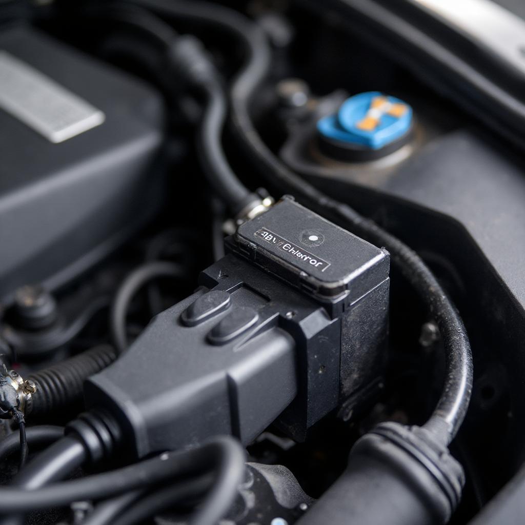 BMW N54 Engine with OBD2 Cable Connected for Tuning