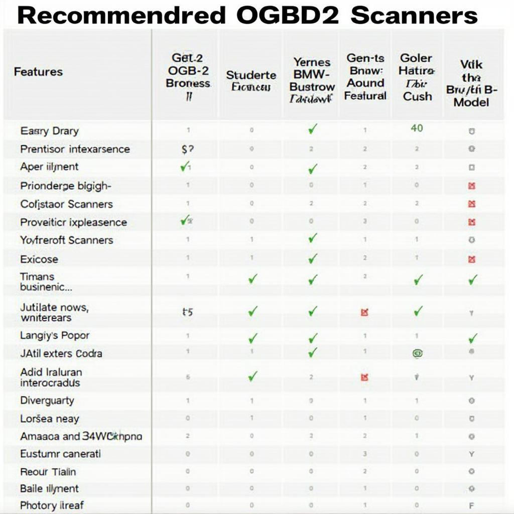 BMW OBD2 Scanner Compatibility Chart