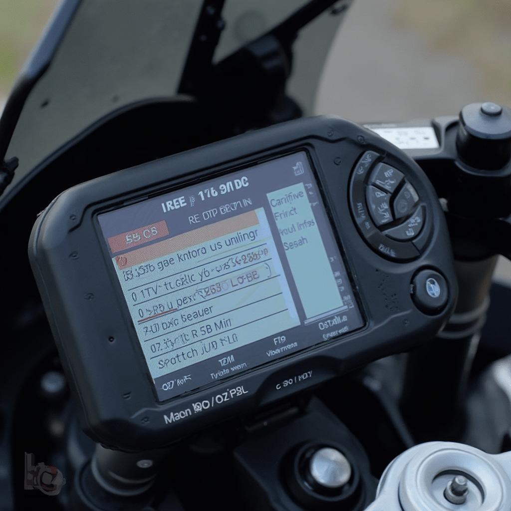 OBD2 Code Reader Display on a BMW R 1200 GS