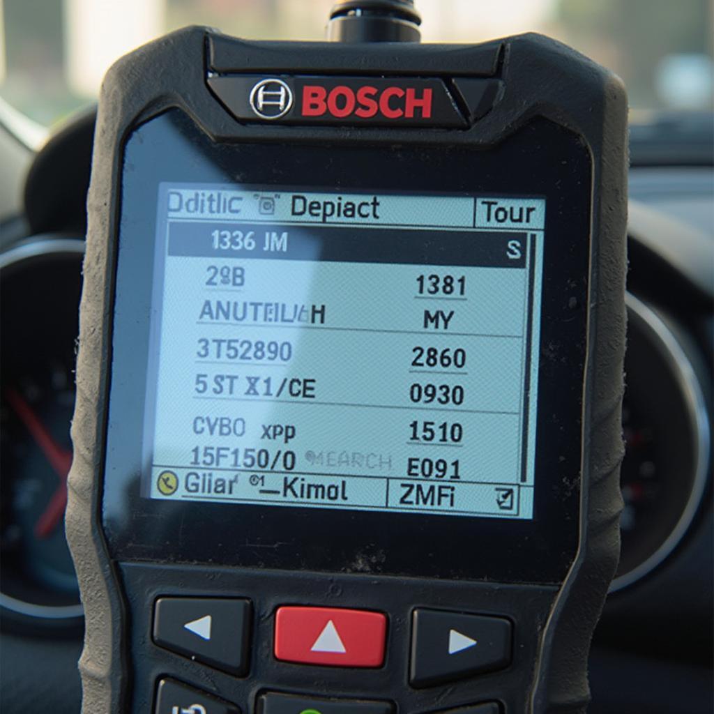 Bosch OBD2 Scanner Displaying Vehicle Information